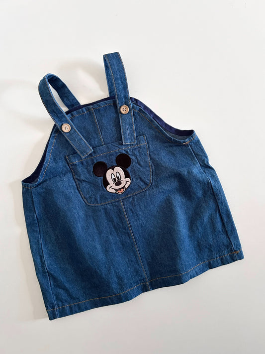 Toddler S25 Disney Mickey Face Embroidery Pocket Denim Skirtall (1-6y) - Denim - AT NOON STORE