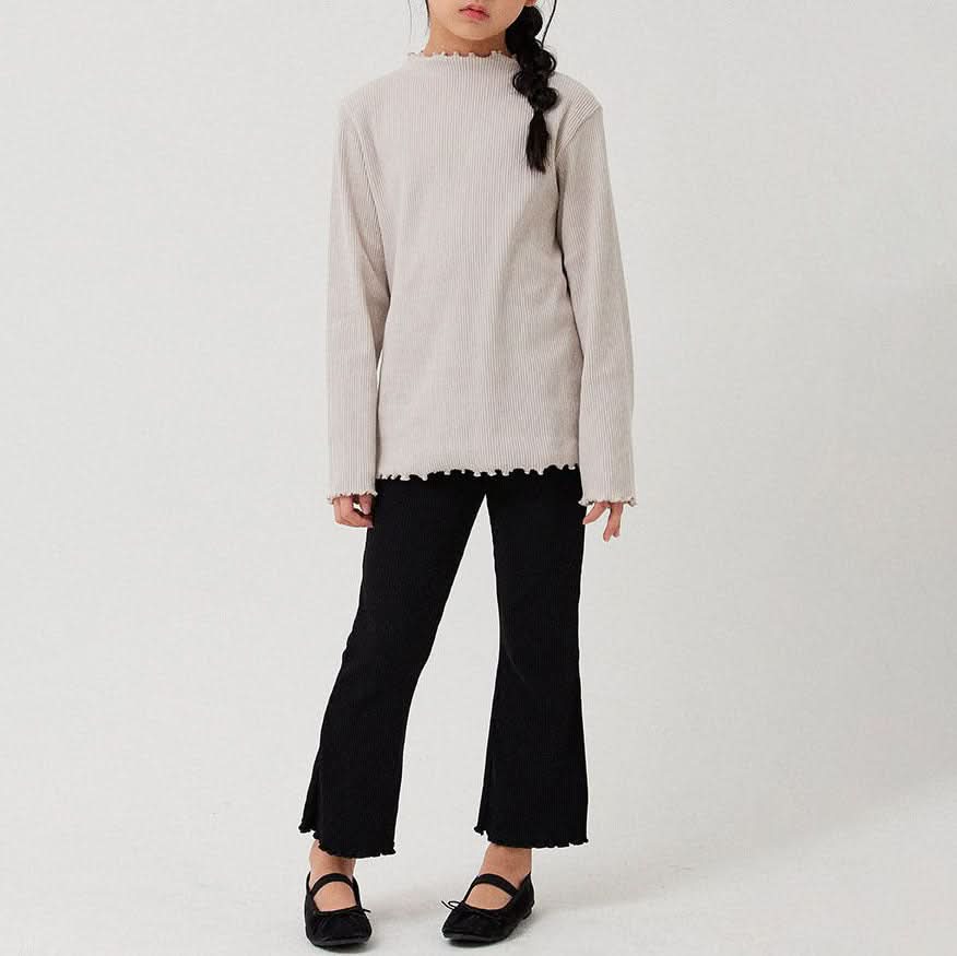 Kids Lettuce-edge Ribbed Flare Pants (2-9y) - 6 Colors - AT NOON STORE