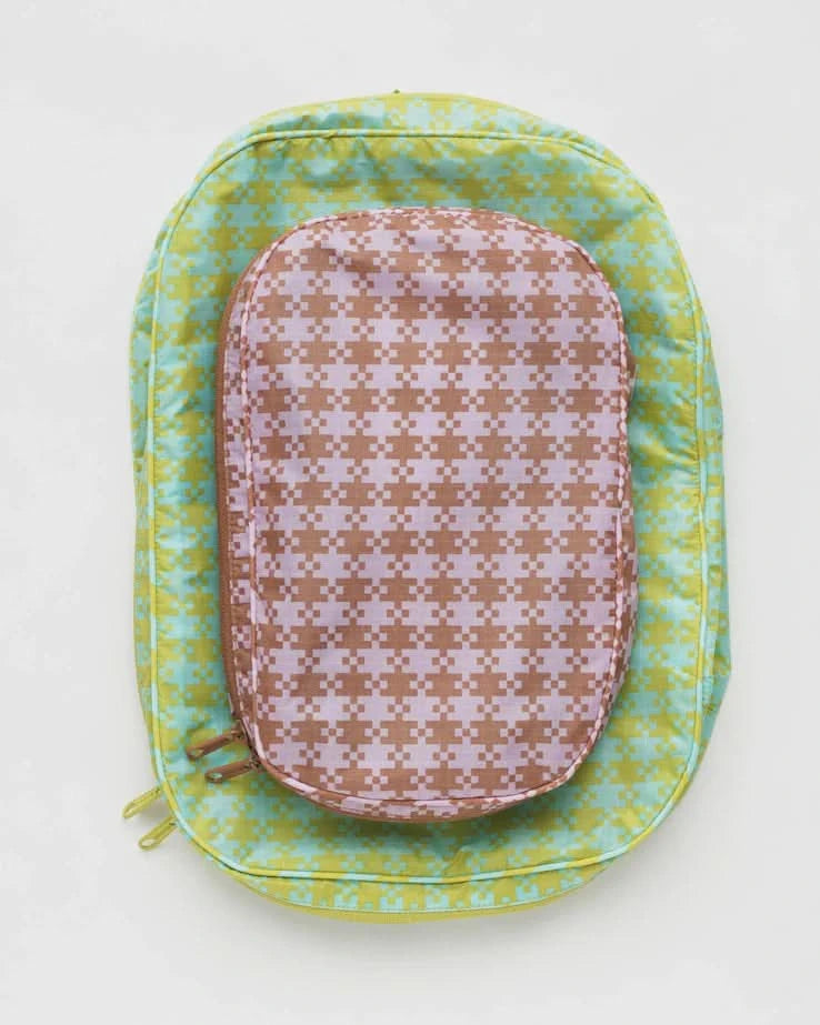 Baggu Packing Cube Set Pixel Gingham AT NOON STORE