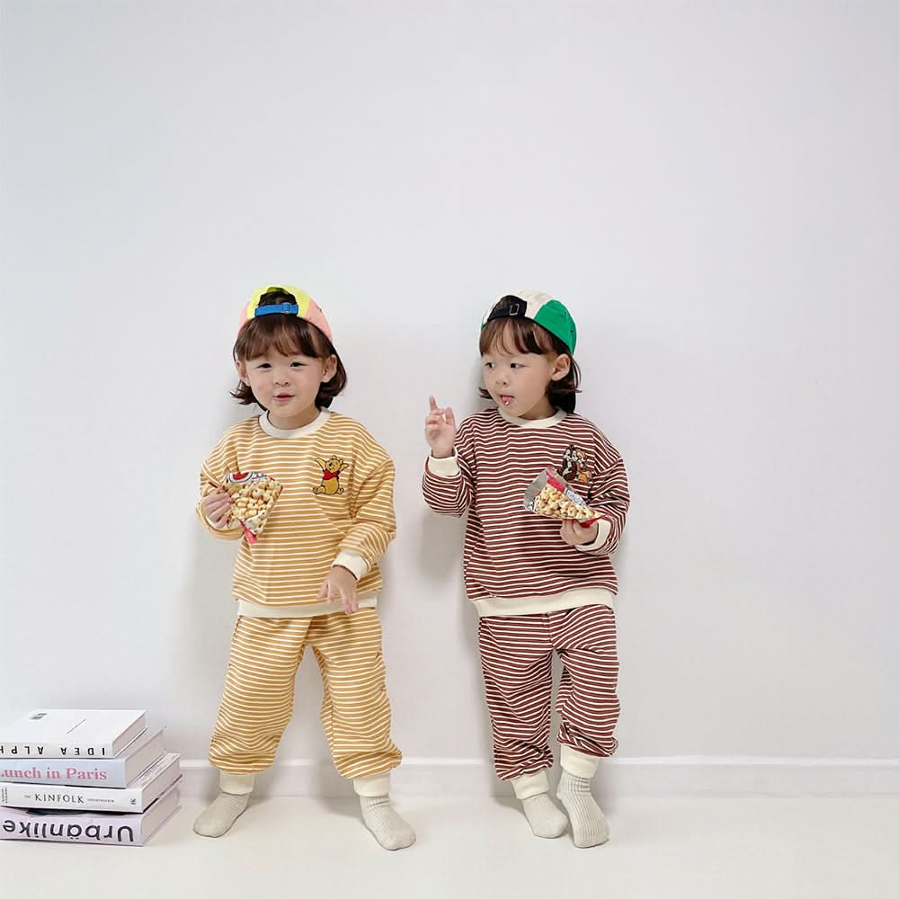 Toddler Disney Friends Stripe Sweatshirt and Pants Set (1-6y) -4 Colors - AT NOON STORE