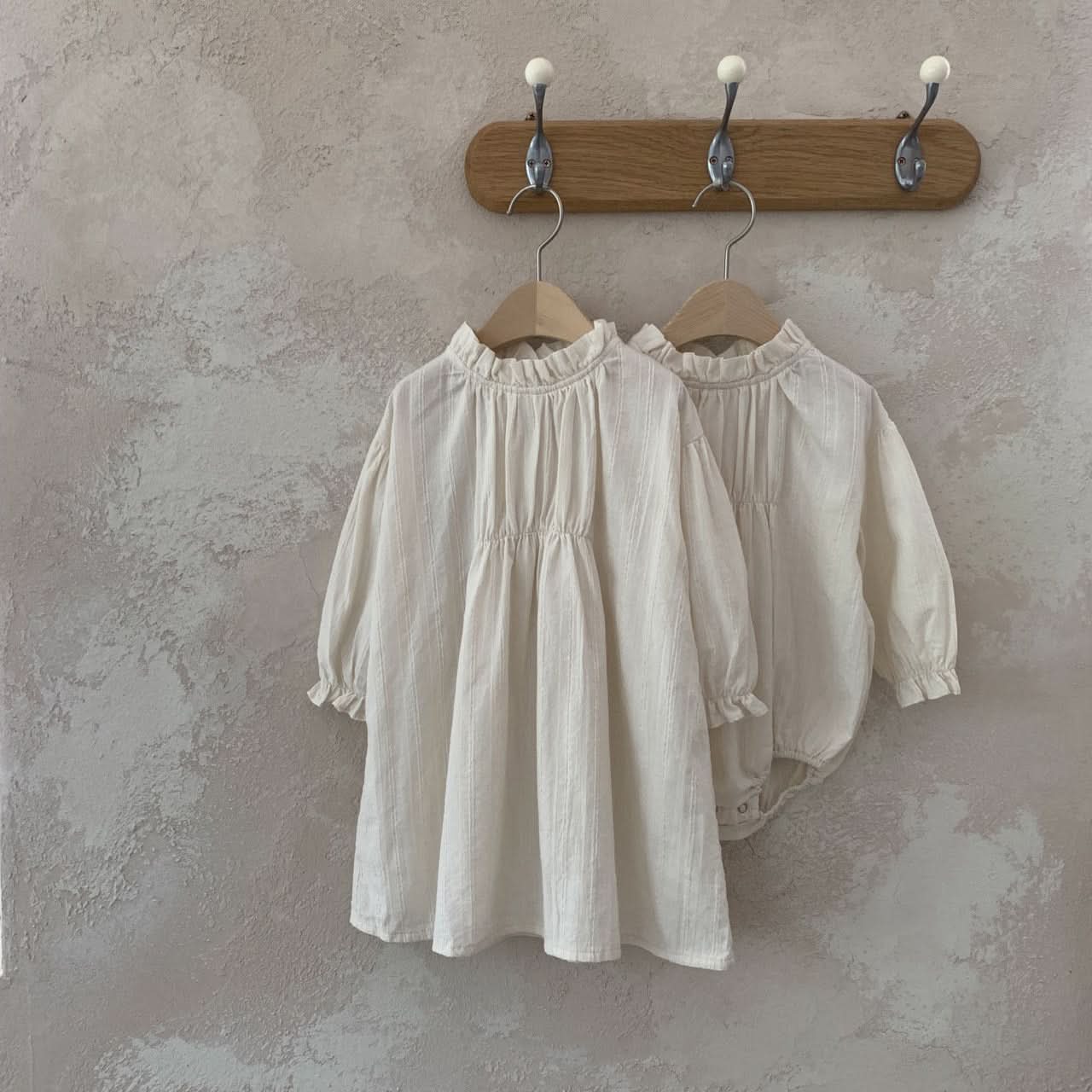 Baby Pintuck Bubble Romper (3 - 18m) - Ivory kids outfit