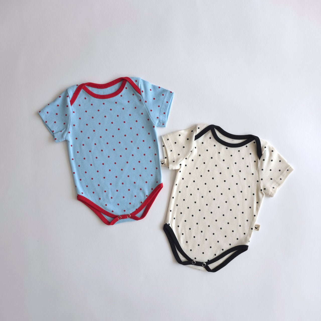 Baby SS26 Polka Dot Ribbed Short Sleeve Romper (3m~12m) - 2 Colors - AT NOON STORE