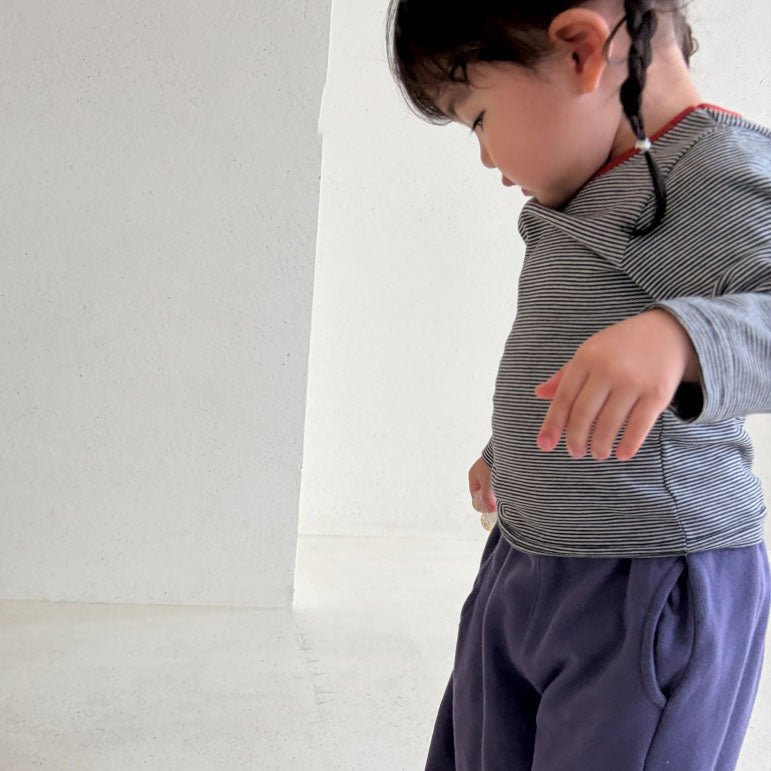 Baby/Toddler Bella F26 Contrast Trim Stripe Long Sleeve Top (1-6y) - 3 Colors kids outfit