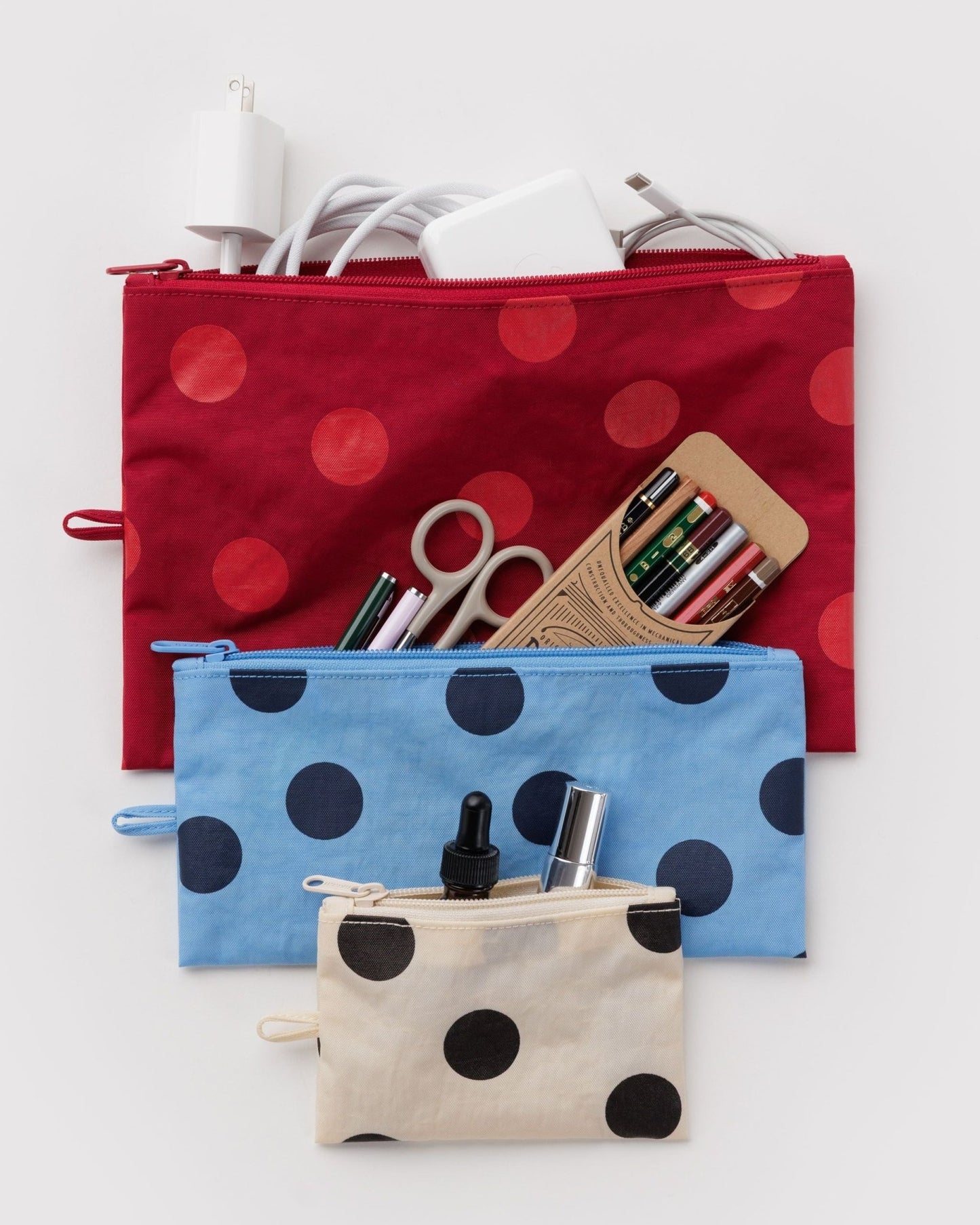 BAGGU Flat Pouch Set - Polka Dot Mix kids outfit