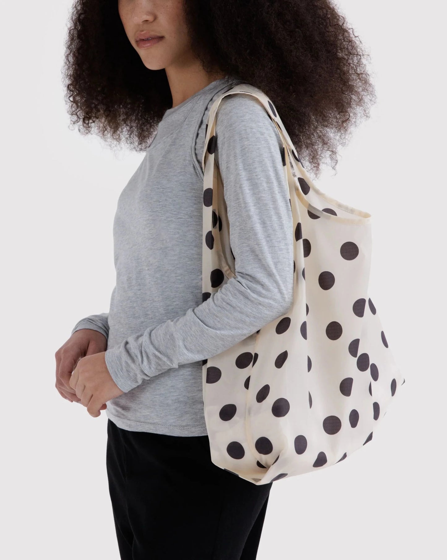 BAGGU Standard Baggu -Cream and Black Polka Dot kids outfit