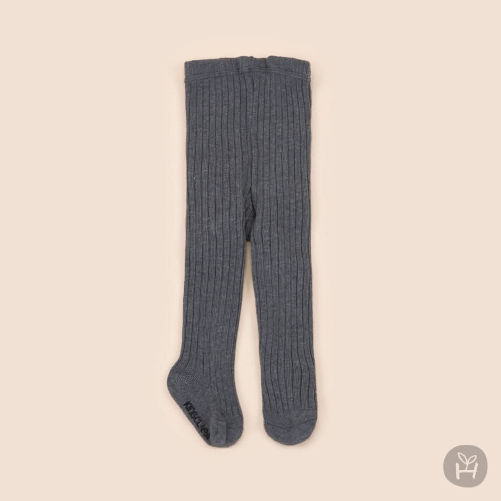 Baby Ribbed Tights (0-24m) - Charcoal - AT NOON STORE