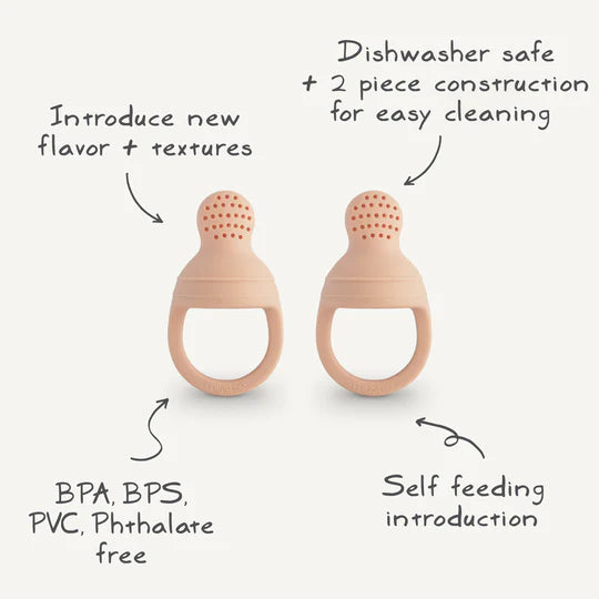 Mushie Silicone Fresh Food Feeder 2-Pack - Blush
