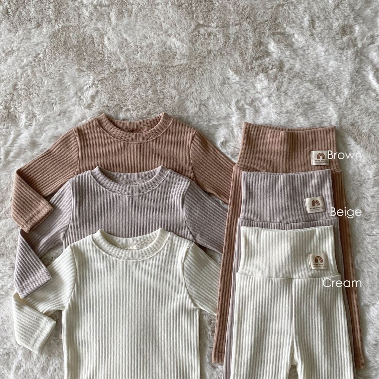 Baby BH Rib Mockneck Top and Pants Set (3-18m) - 3 Colors - AT NOON STORE