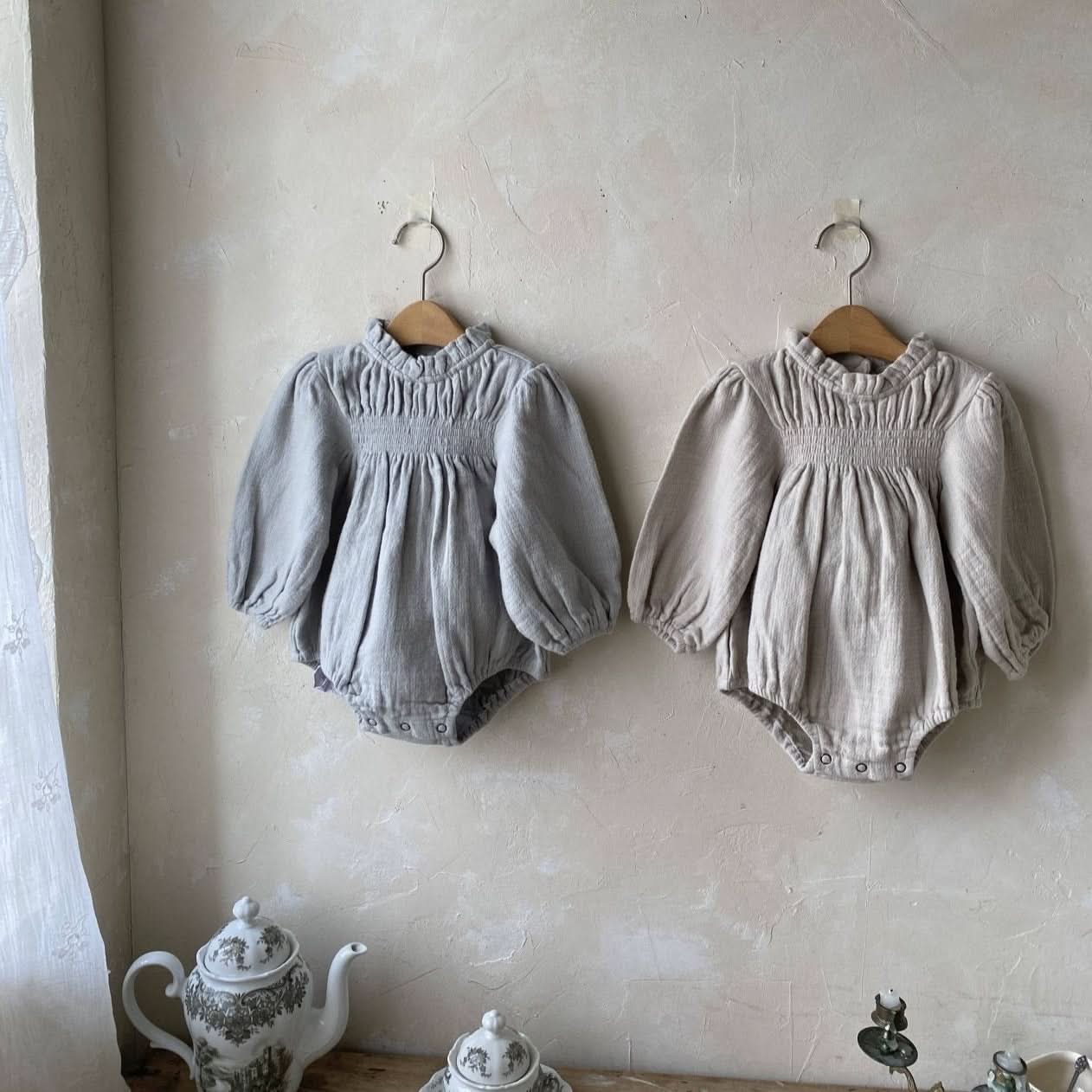 Baby Mon Smocked Romper (6-24m) - 2 Colors - AT NOON STORE