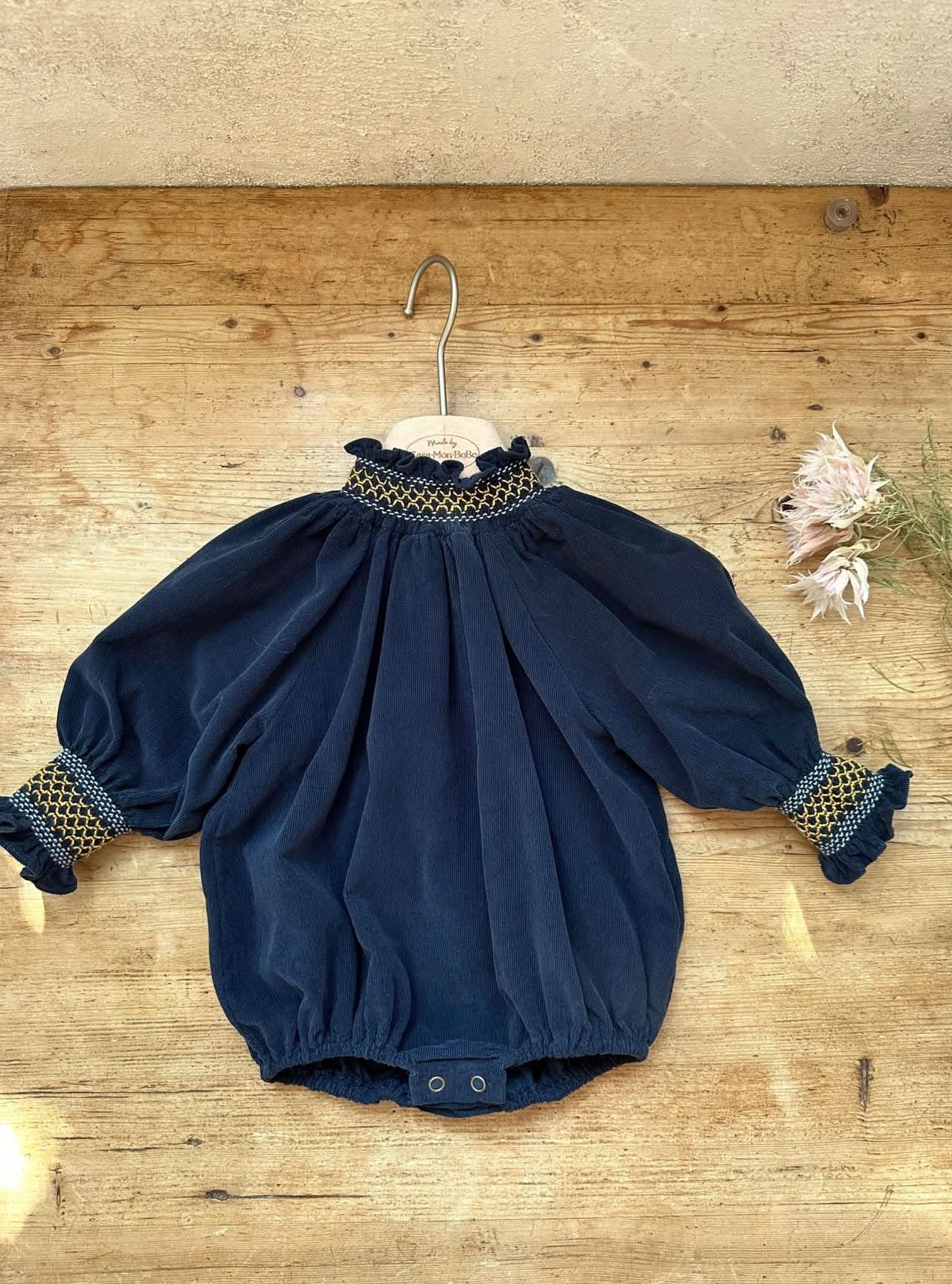Baby Monbebe Embroidered Smocked Romper (3-24m) - 2 Colors - AT NOON STORE