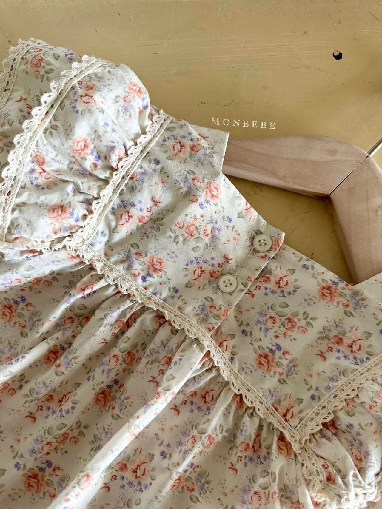 Baby Monbebe Ruffle Short Sleeve Bubble Romper (3-24m) - Orange Floral - AT NOON STORE