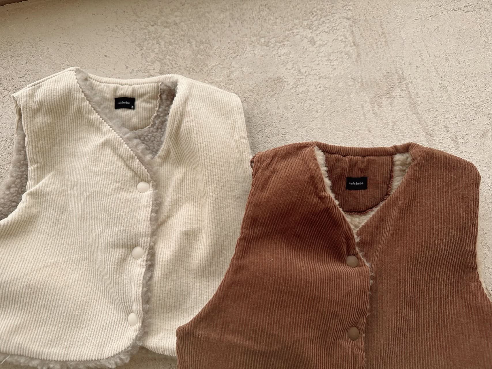 Baby Reversible Corduroy Sherpa Vest (3-18m) -2 Colors - AT NOON STORE