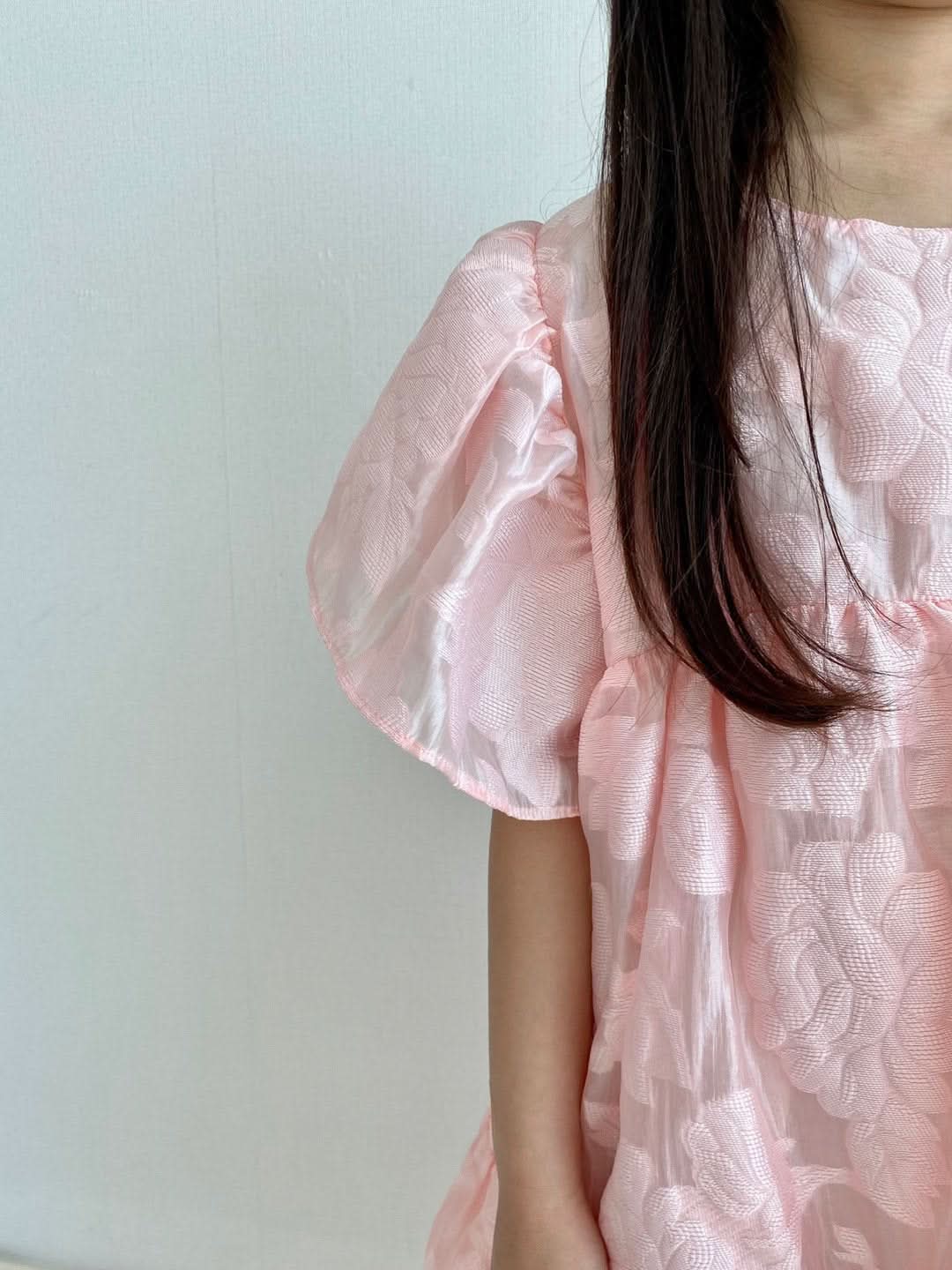 Toddler Short Sleeve Rose Jacquard Dress(2-6y) - 2 Colors - AT NOON STORE