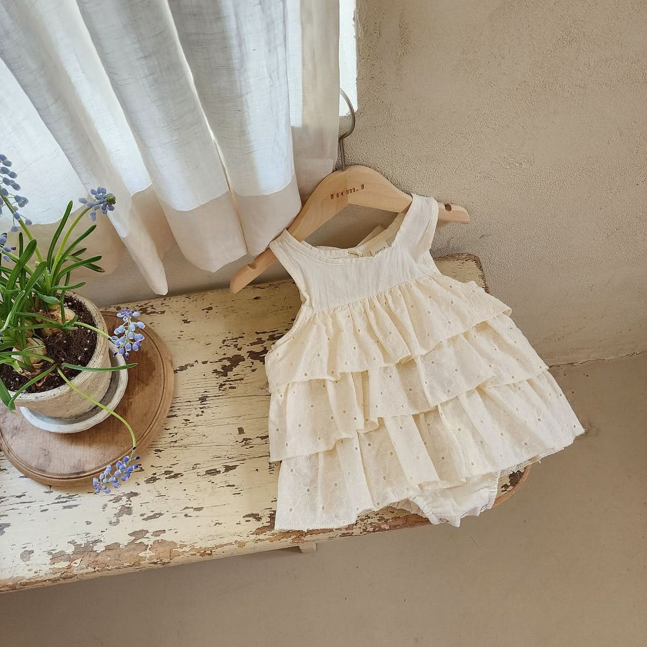 Baby Tiered Ruffle Sleeveless Romper (3-18m)- 2 Colors - AT NOON STORE
