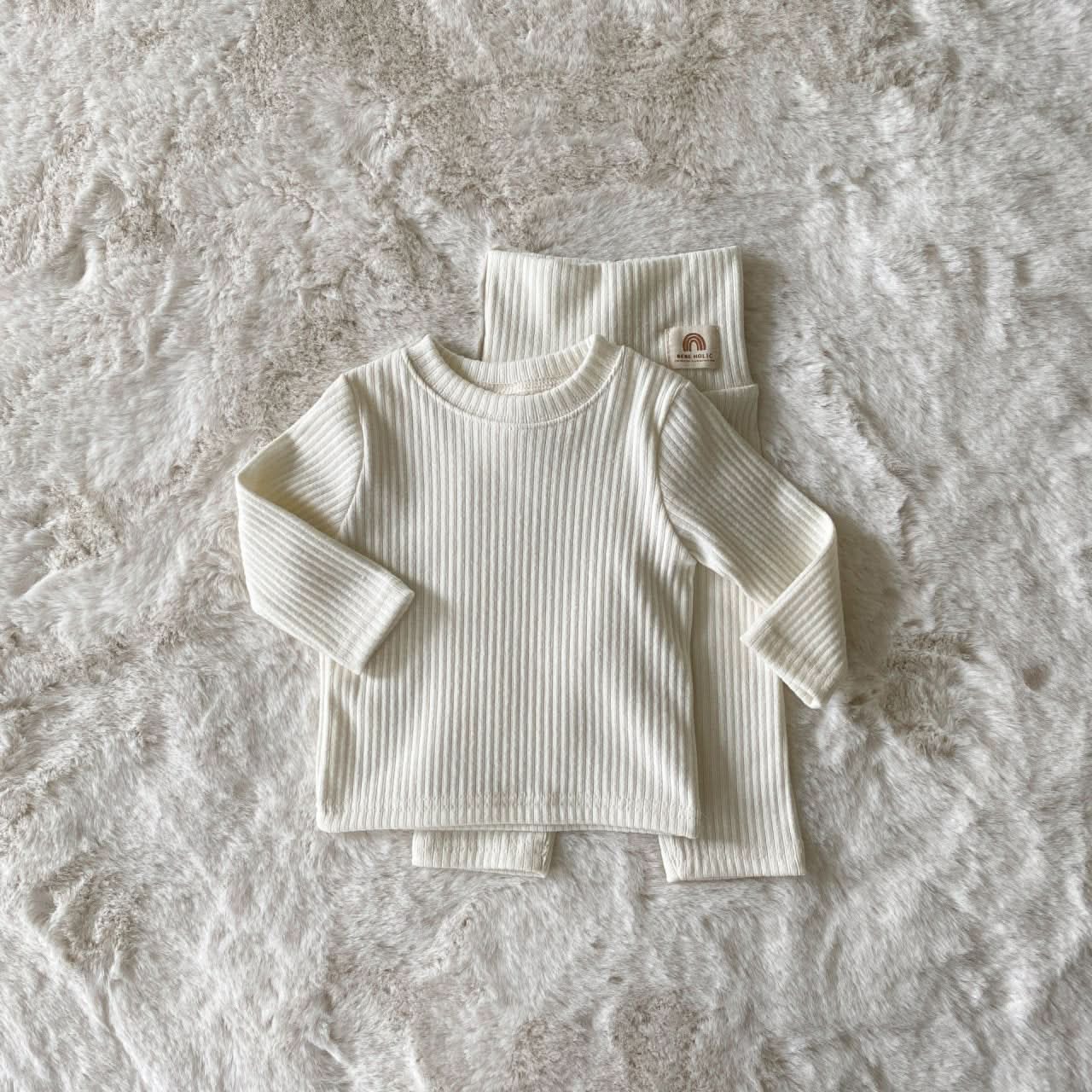 Baby BH Rib Mockneck Top and Pants Set (3-18m) - 3 Colors - AT NOON STORE