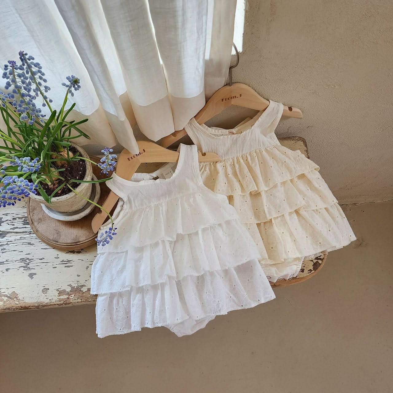 Baby Tiered Ruffle Sleeveless Romper (3-18m)- 2 Colors - AT NOON STORE