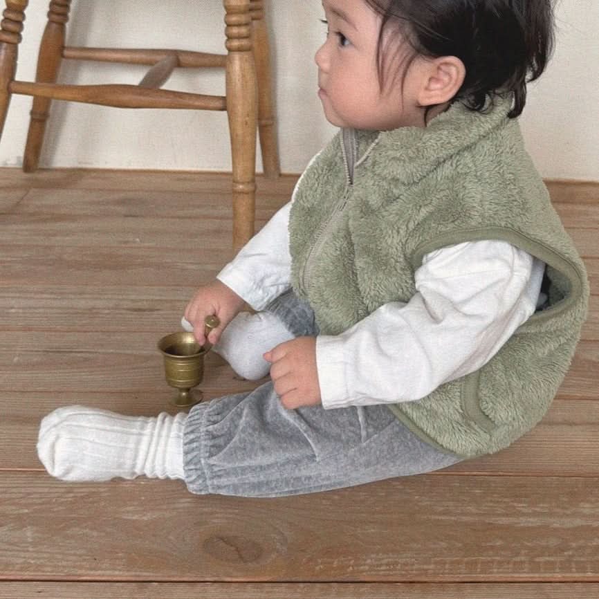 Baby Toddler Bella Fluffy Fleece Pocket Vest  (3m-6y) - 3 Colors - AT NOON STORE