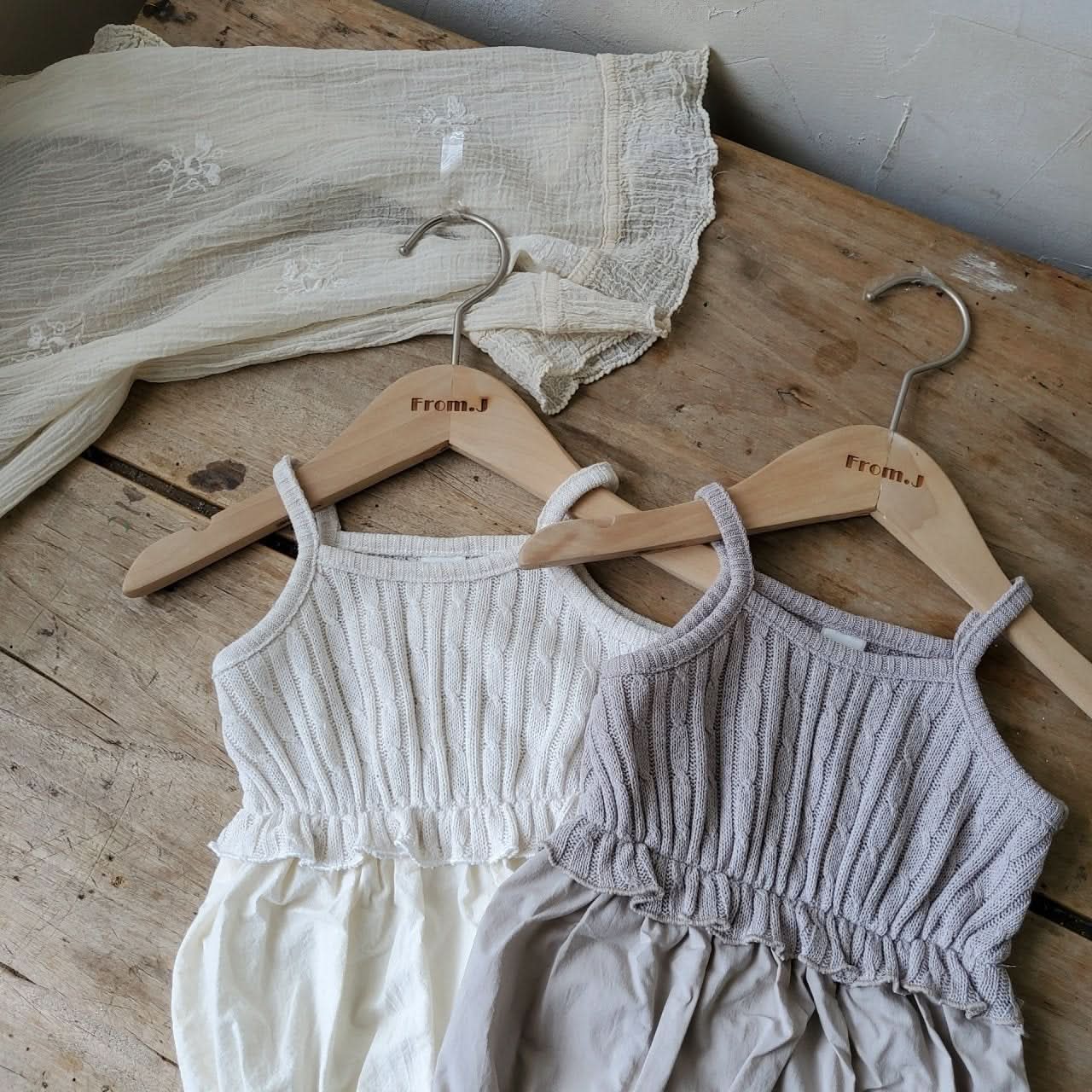 Baby Cable Knit Sleeveless Top Romper (3-18m)- Ivory - AT NOON STORE