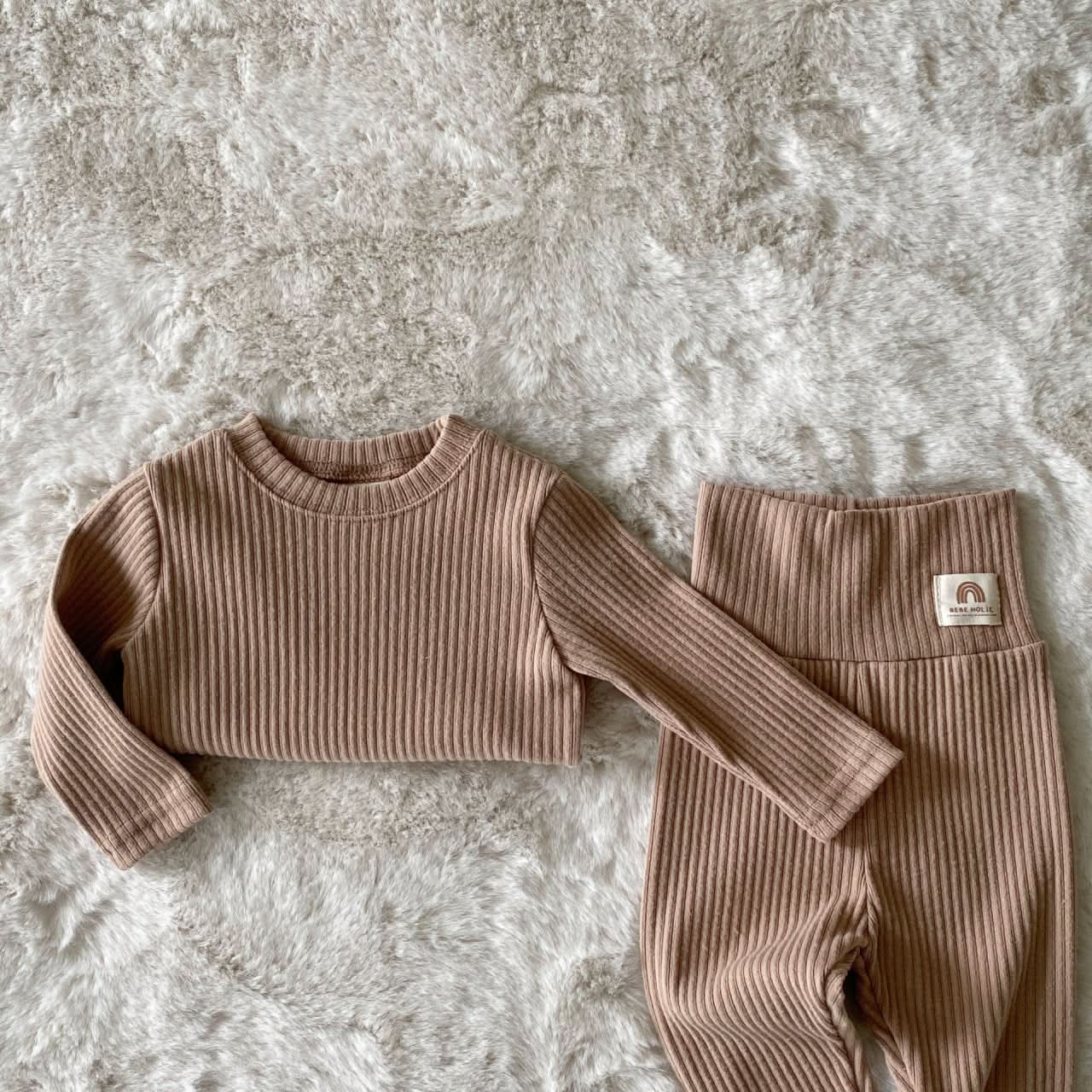 Baby BH Rib Mockneck Top and Pants Set (3-18m) - 3 Colors - AT NOON STORE