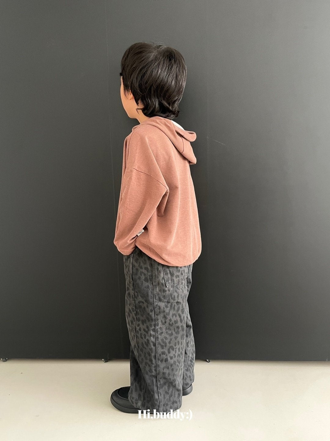 Toddler F25 Side Stitch Detail Cheetah Pants (3-7y) - Charcoal - AT NOON STORE
