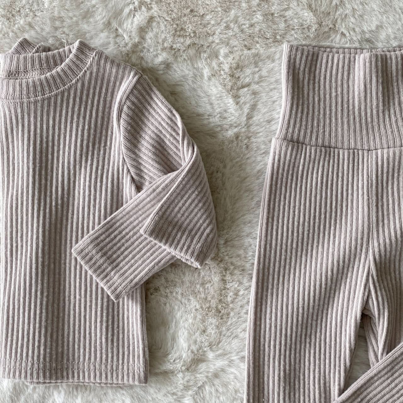 Baby BH Rib Mockneck Top and Pants Set (3-18m) - 3 Colors - AT NOON STORE