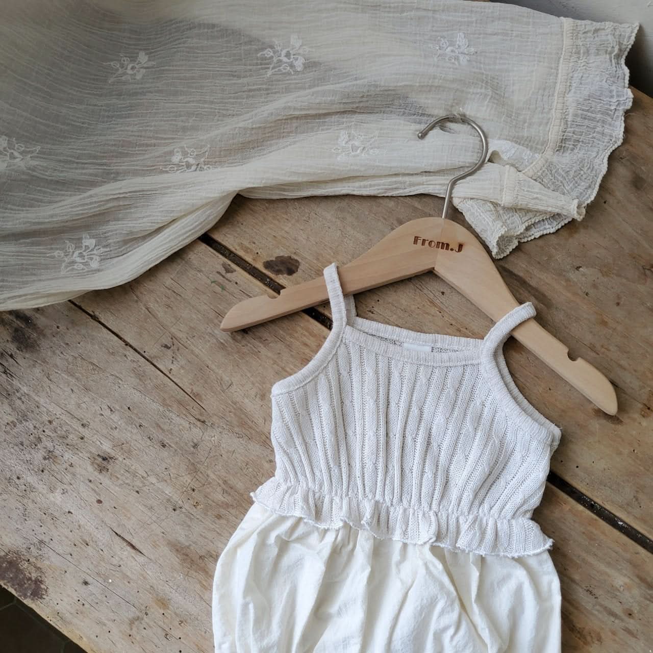 Baby Cable Knit Sleeveless Top Romper (3-18m)- Ivory - AT NOON STORE