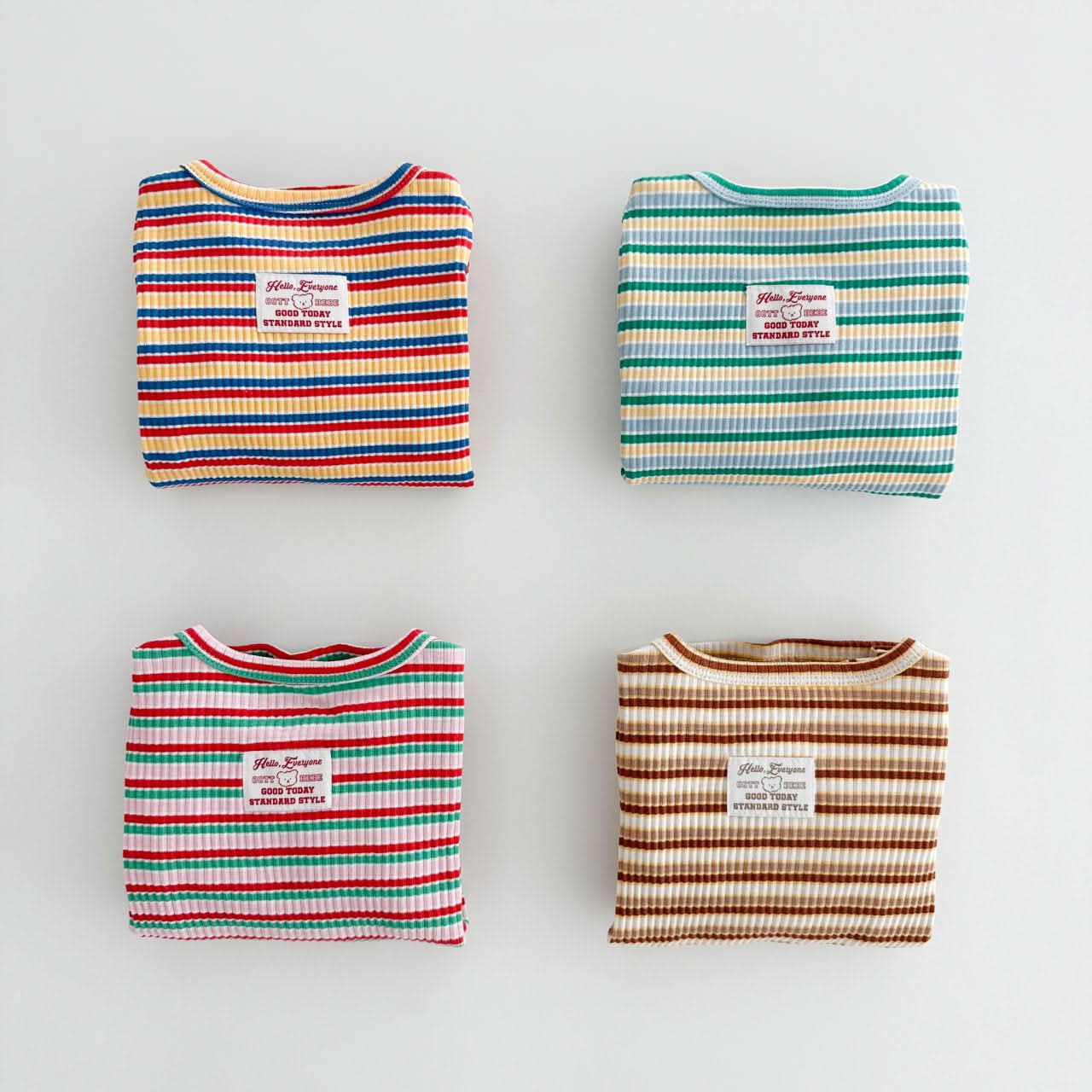 Kids Oott Stripe Top and Leggings Set (1-6y)- Red - AT NOON STORE