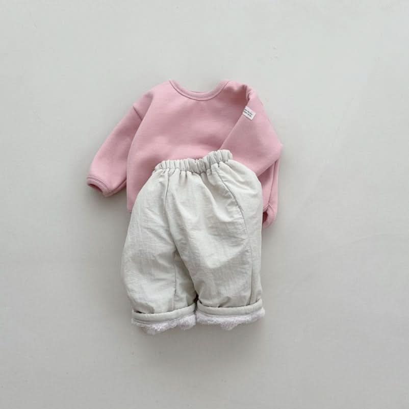 Kids W24 Warm Brushed Fabric Curved Hem Top (4m - 6y) - 5 Colors kids outfit