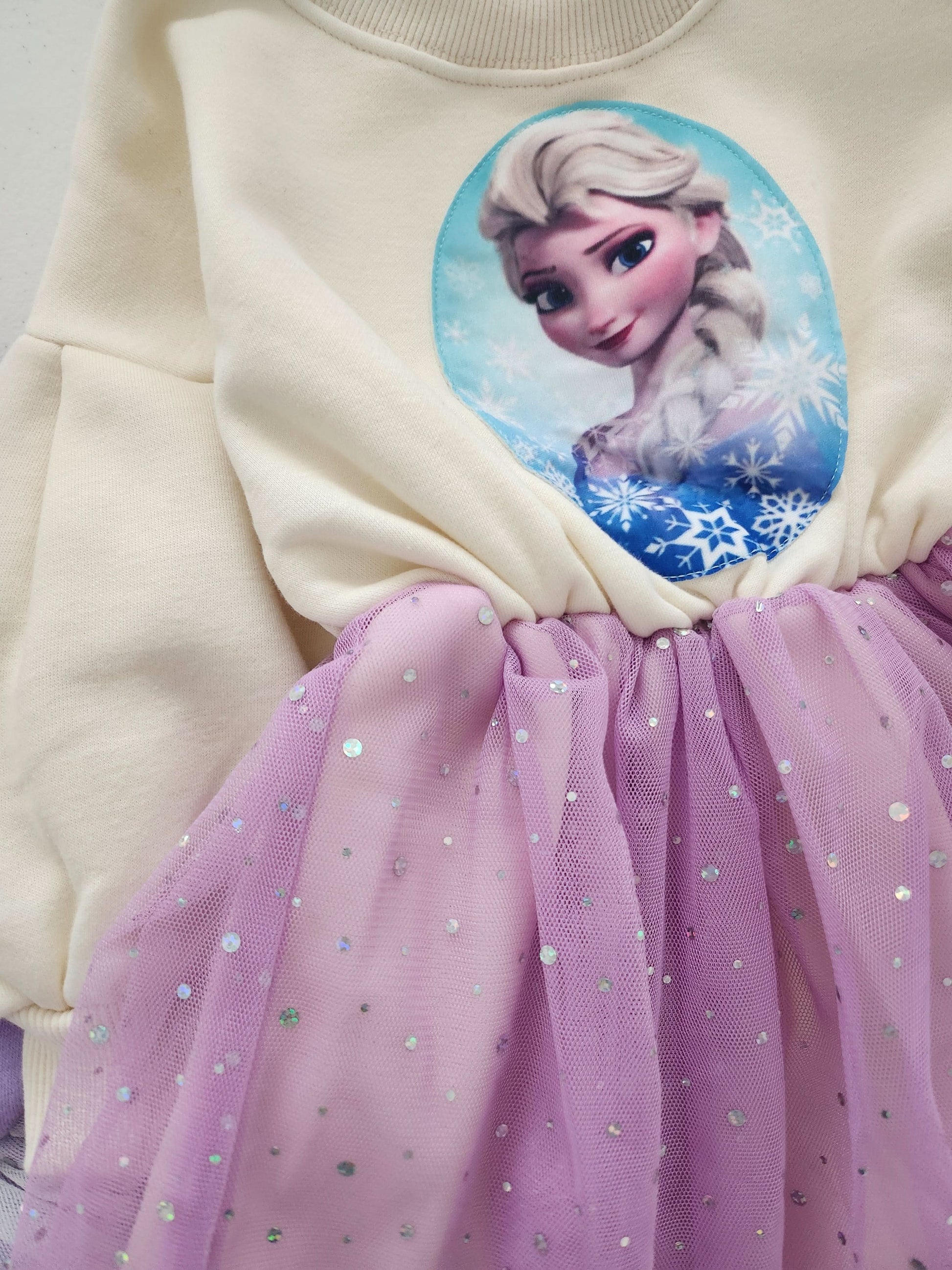 Toddler S25 Puff Sleeve Cotton Elsa Tulle Dress (15m-7y) - 2 Colors - AT NOON STORE