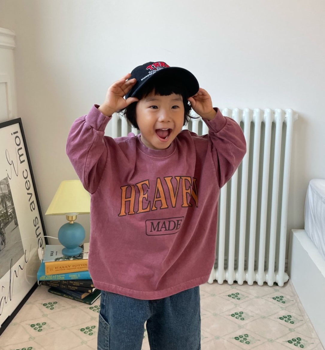 Kids F25 'HEAVEN' Pigment Dyed Long Sleeve Top (2-7y) - 2 Colors - AT NOON STORE