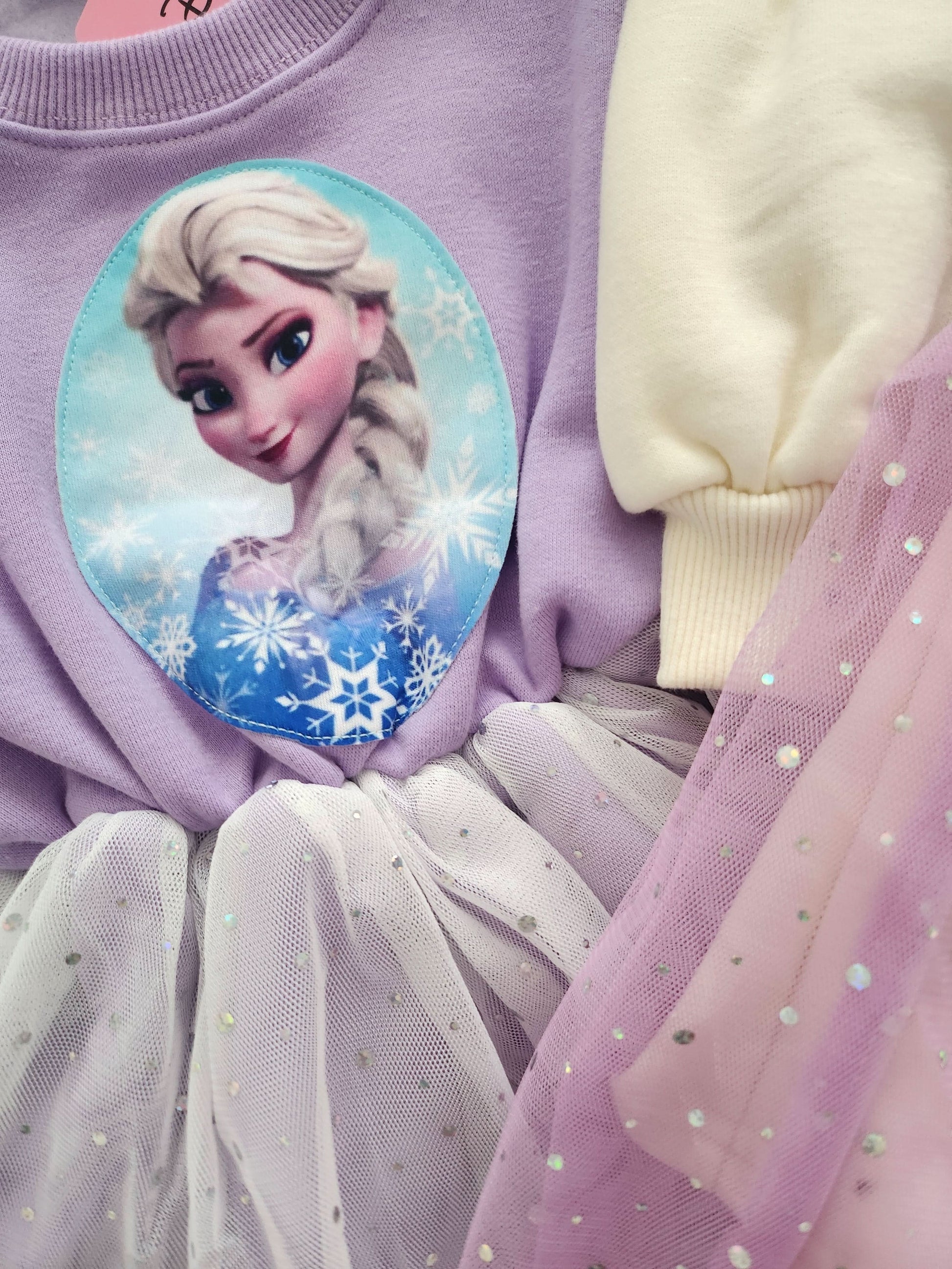 Toddler S25 Puff Sleeve Cotton Elsa Tulle Dress (15m-7y) - 2 Colors - AT NOON STORE