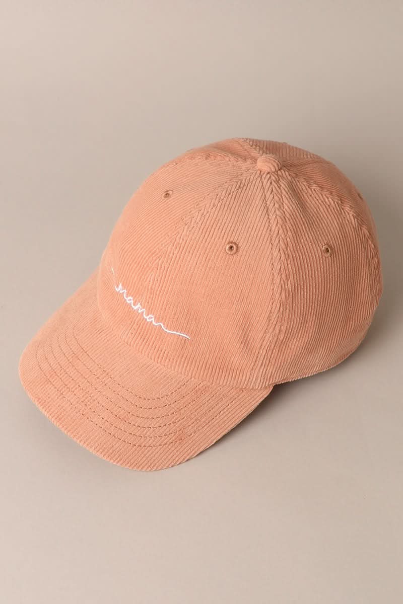 MAMA Embroidered Corduroy Baseball Cap -7 Colors - AT NOON STORE