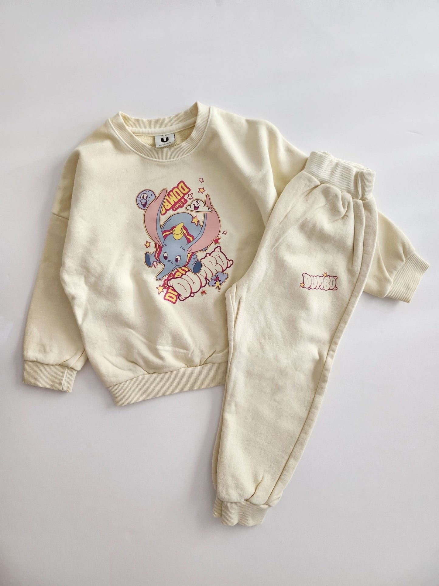 Toddler Disney Dumbo Print Cotton Sweatshirt and Jogger Pants Set (2 - 7y) - 2 Colors kids outfit