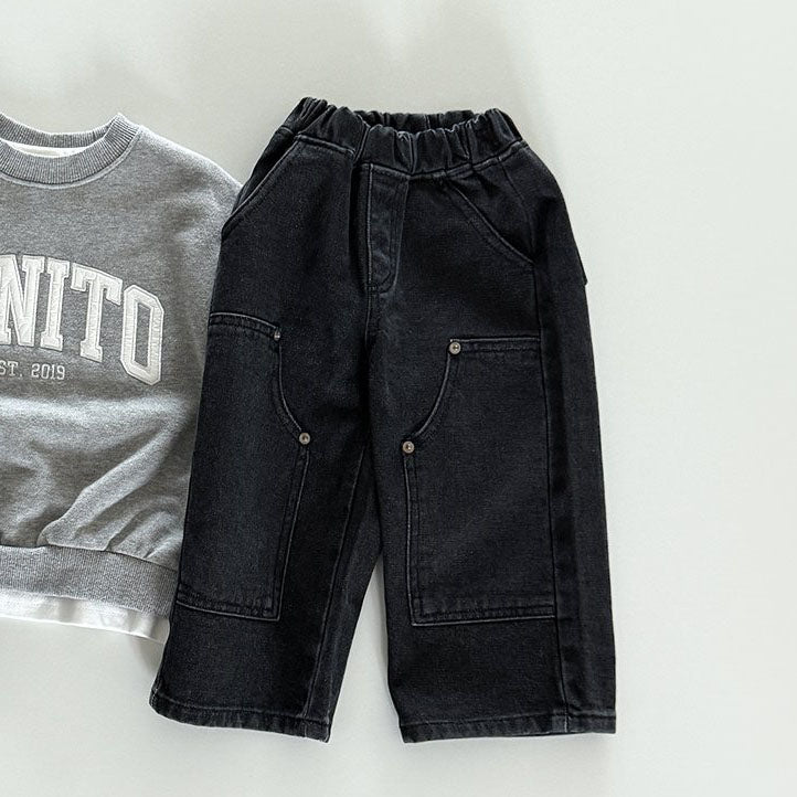 Toddler F25 Big Pocket Denim Pants (12m - 7y) - 2 Colors kids outfit