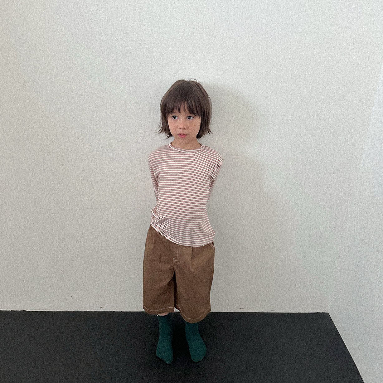 Toddler F26 Stitch Detail Bermuda Pants (2-9y) - Brown kids outfit