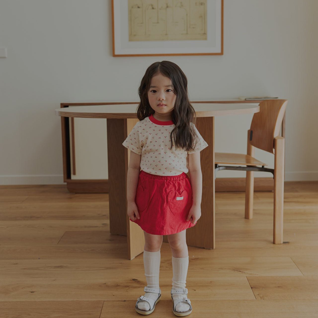 Toddler Land SS26 Heart Pocket Skort (1 - 6y) - Red - AT NOON STORE
