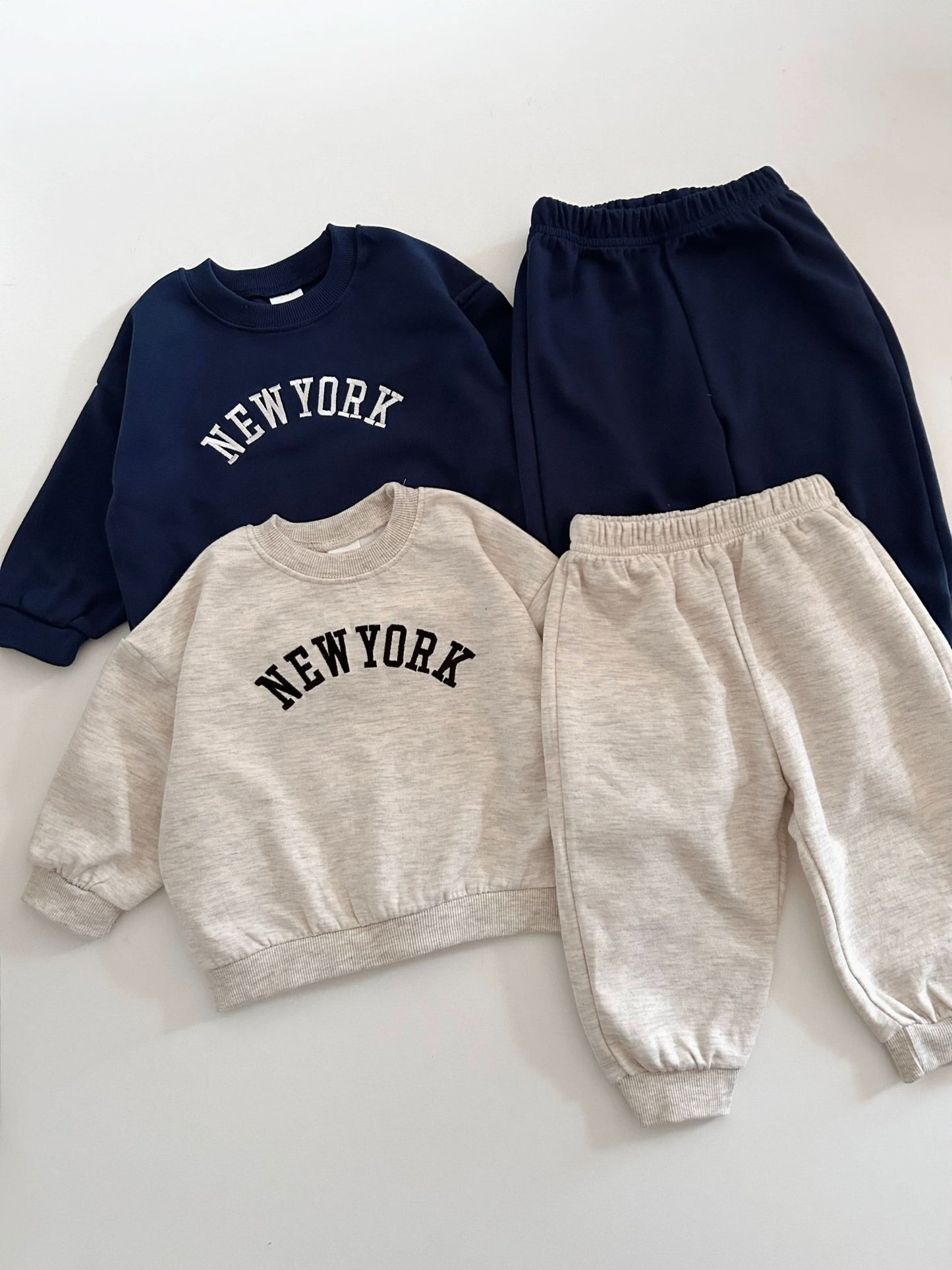 Toddler New York Embroidery Sweatshirt and Jogger Pants Set (12m - 4t) - 2 Colors kids outfit