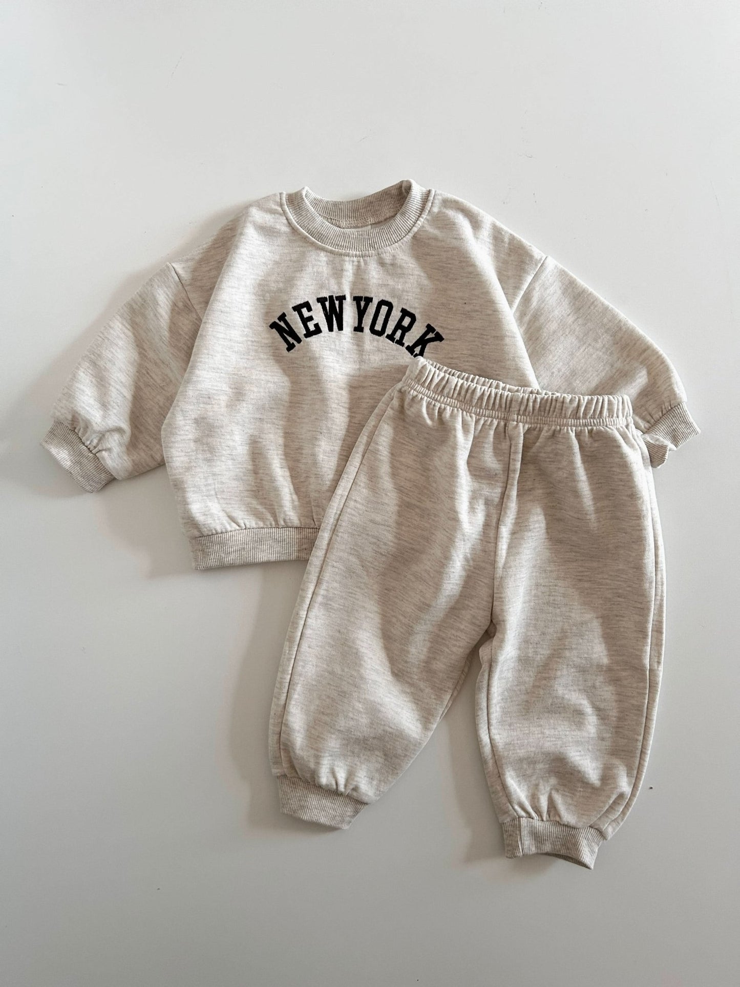 Toddler New York Embroidery Sweatshirt and Jogger Pants Set (12m - 4t) - 2 Colors kids outfit