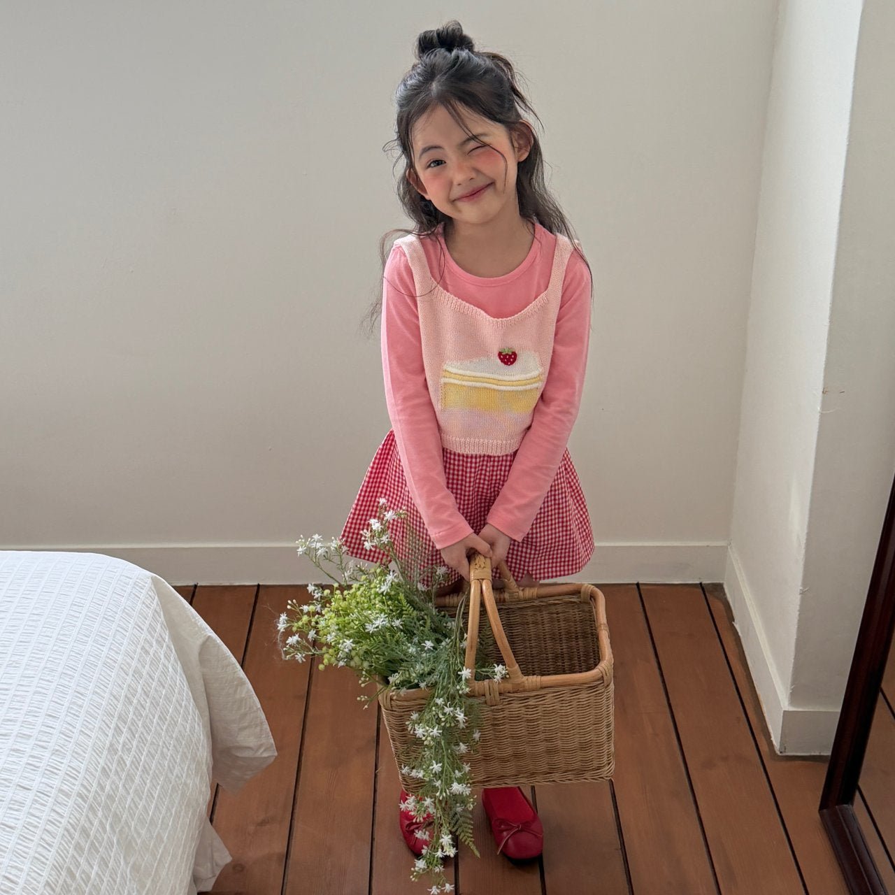 Toddler SP26 2 - Pack Crewneck Long Sleeve Tee (2 - 8y) - Ivory+Pink - AT NOON STORE