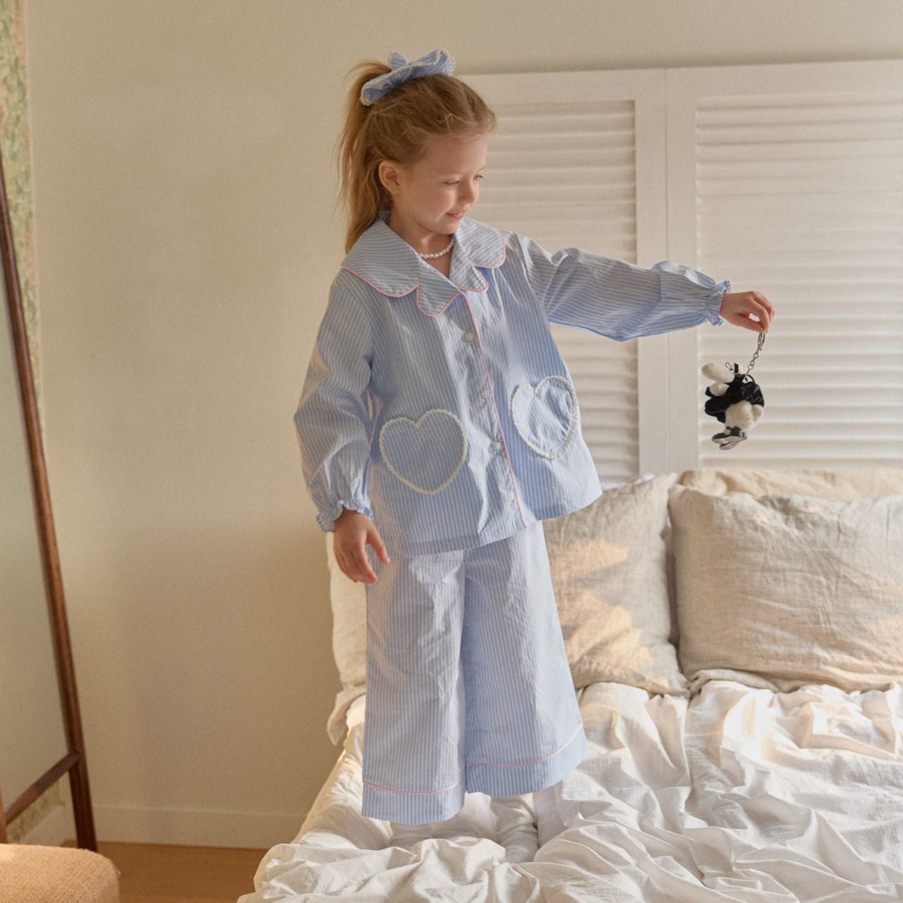 Toddler SP26 Lace Heart Stripe Pajama Set (2 - 7y) - 2 Colors - AT NOON STORE