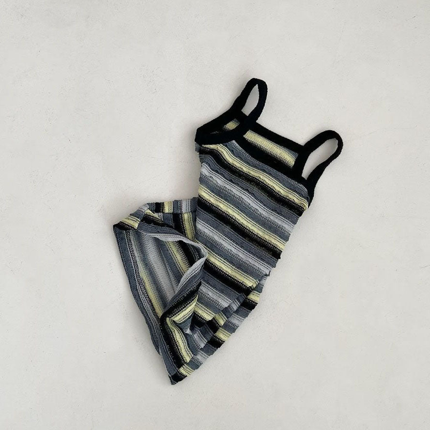 Toddler SS25 Stripe Tank Crochet Dress (1 - 7y) - 2 Colors kids outfit