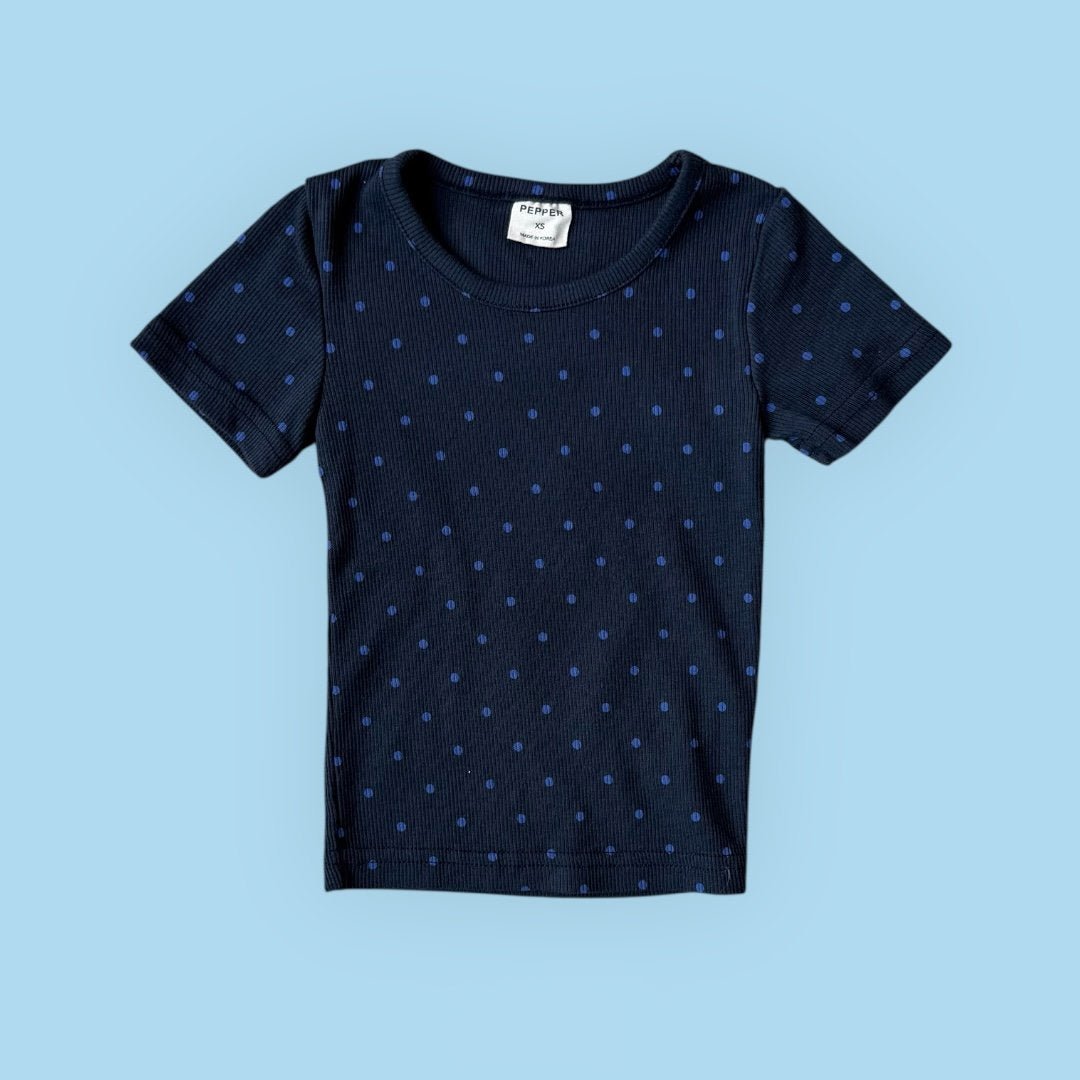 Toddler SS26 Polka Dot Ribbed Short Sleeve Top (1 - 7y) - 2 Colors - AT NOON STORE