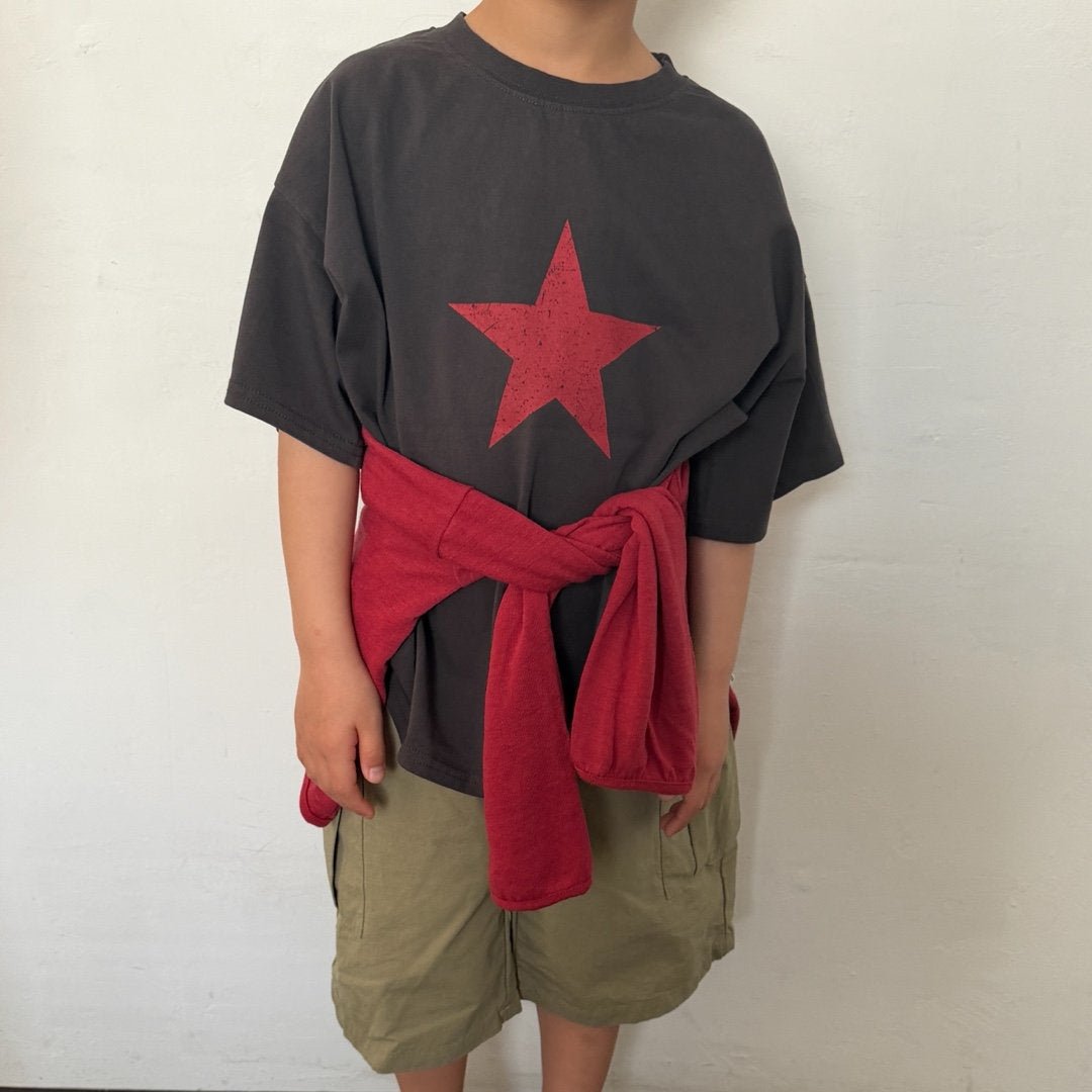 Toddler SS26 Star Print Loose Fit Short Sleeve Top (3 - 7y) - 3 Colors - AT NOON STORE
