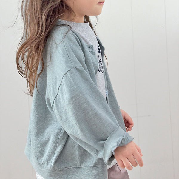 Toddler SS26 Stella Cotton Crepe Long Sleeve Cardigan (1 - 7y) - 2 Colors - AT NOON STORE