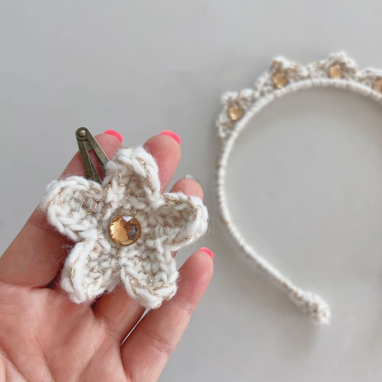 Toddler Knitted Floral Hair Clip (2-5y) - AT NOON STORE