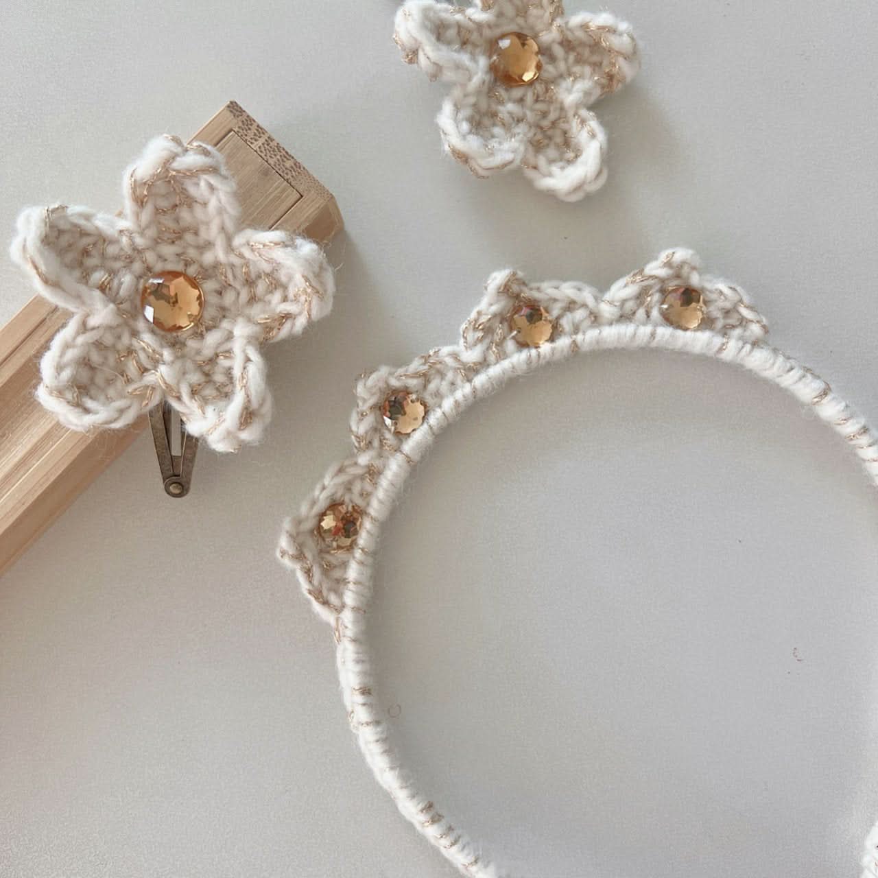 Toddler Knitted Floral Hair Clip (2-5y) - AT NOON STORE