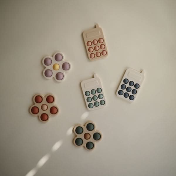 Mushie Flower Press Toy (Rose/Blush/Shifting Sand) - AT NOON STORE