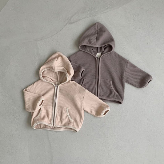 Baby BH Waffle Zip-Up Hoodie (3-18m) - 2 Colors - AT NOON STORE