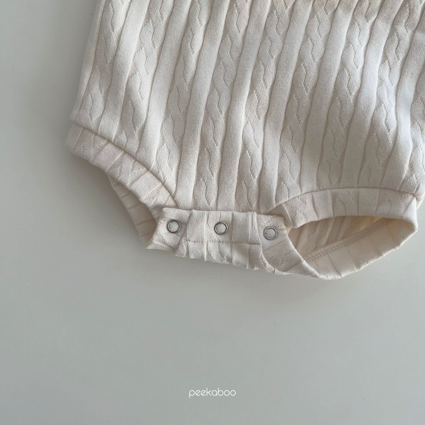 Baby Cable Knit Sleeveless Romper (3-18m)- Cream - AT NOON STORE