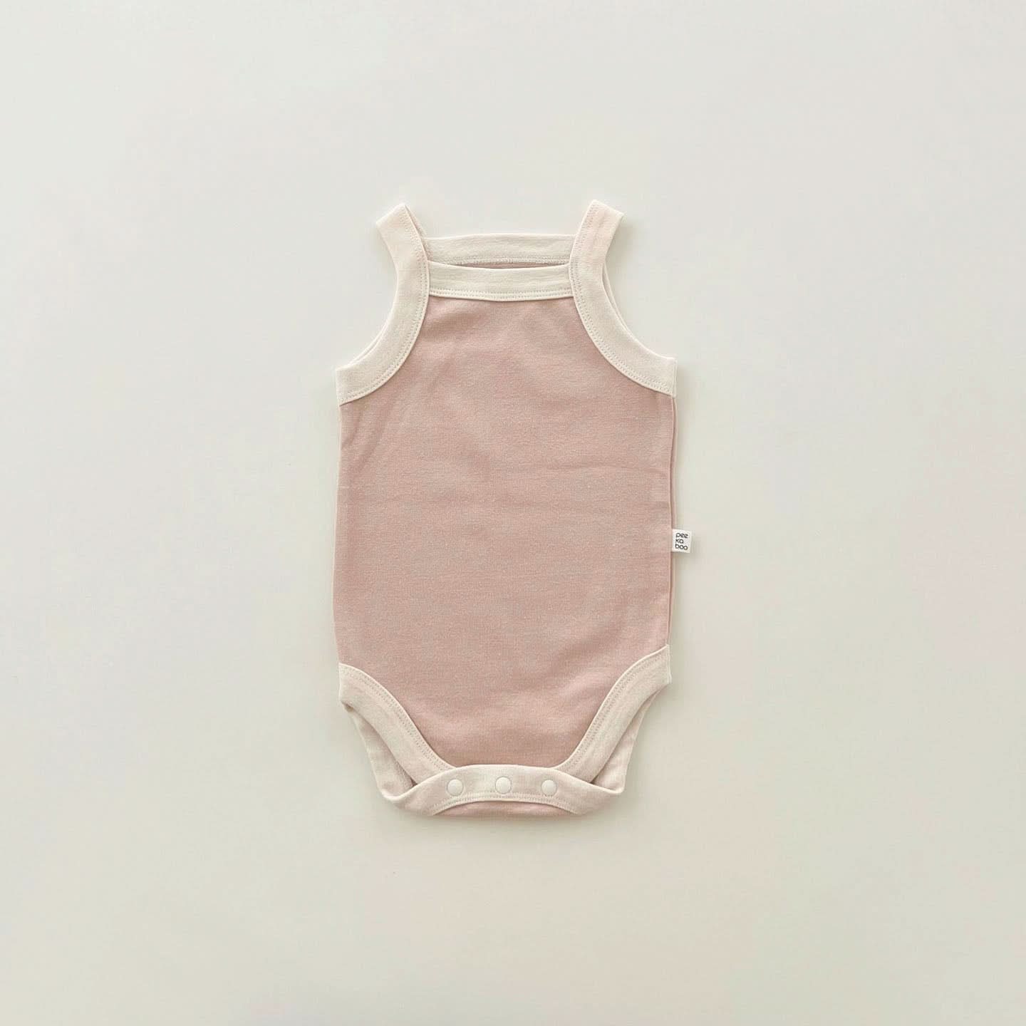 Baby  Contrast Trim Cami Romper (3-18m)- Pink - AT NOON STORE